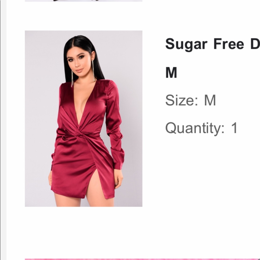 NWT Fashion Nova Red Sugar Free Dress